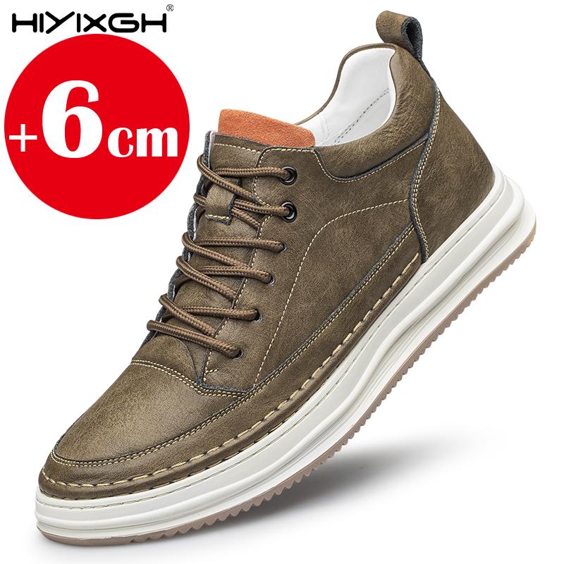 

Men s Summer 6CM Height Increase Genuine Leather Hollow Out Casual Elevator Shoes Breathable Comfortable Sneakers Walking Shoes 37