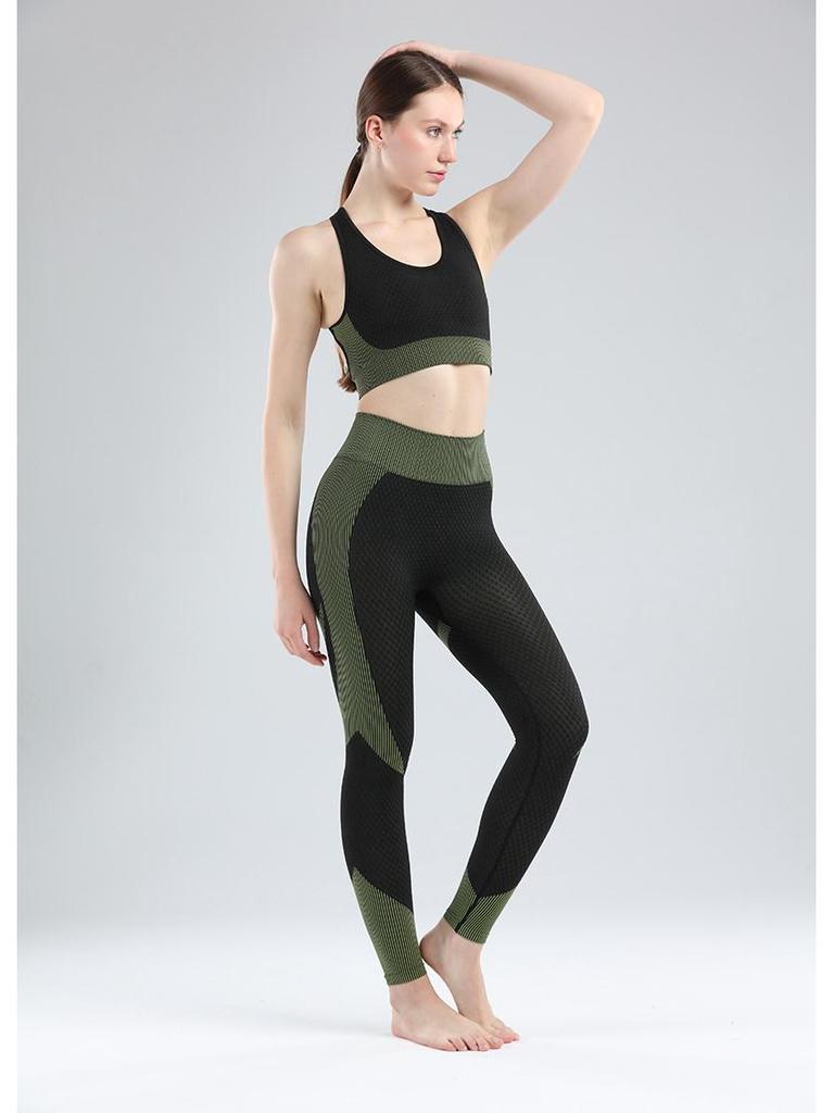 Women's Seamless High Waist 3-Piece Fitness Set – Breathable Yoga & Running Sportswear