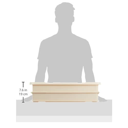 Shinki Gosei Tombo Commercial Food Container, Food Tray, Mochi Box, 12.6L Capacity, Set of 2 (Containers) and 1 (Lid), Ivory, 57.5cm Wide x 35cm Deep