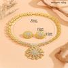 European and American Bridal Necklace Set Sun Noble Gold Dress Earrings Accessories