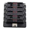 12V 10 Way Fuse Holder W/ LED Indicator Light For Car Yacht Marine