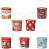 Christmas Tin Tote: Santa Claus & Snowman Candy Jar - Holiday Gift & Decoration