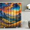 Sunset Mountain Majesty: Scenic Landscape Pattern Shower Curtain For A Tranquil And Inspiring Bathroom Dcor
