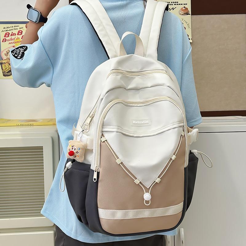 College Student Schoolbag Women's New Fashion Color Matching Computer Backpack Japanese Large-capacity Junior High School Backpack
