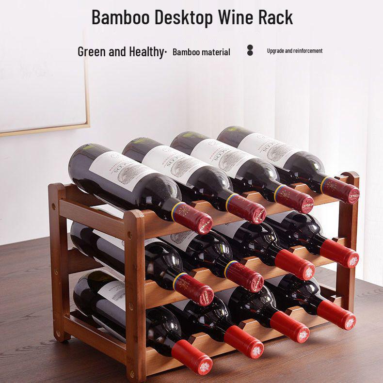 Modern Solid Wood Red Wine Display Rack
