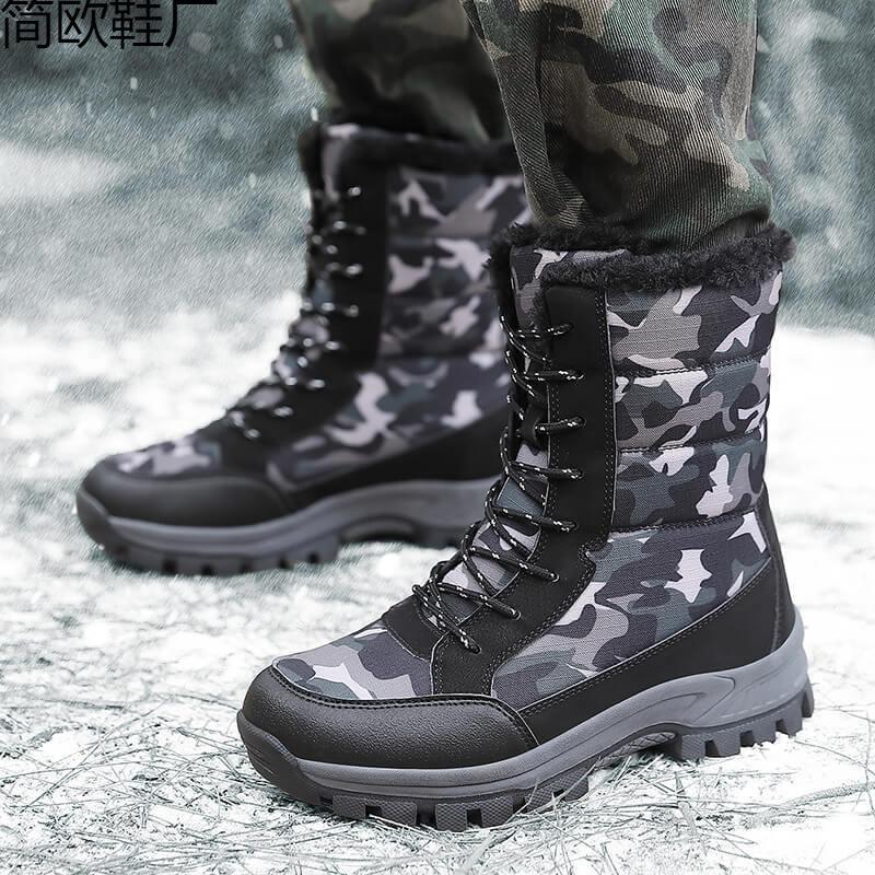 Zimowe bawełniane buty damskie wysokie śniegowce utrzymują ciepło
