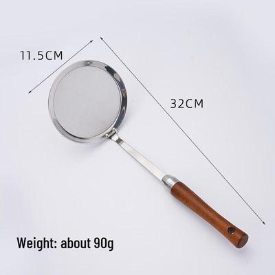 Beech Wood Handle Fine Mesh Skimmer Strainer