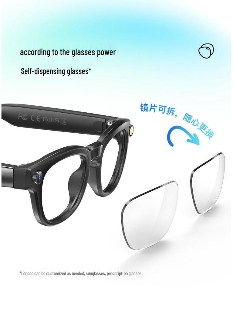 Q8 Smarte Brille: 8MP Kamera, Lokaler Speicher, Echtzeit-KI-Übersetzung