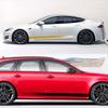 Car Body Wrap Decals Waist Line Decors Film Automobile Door Side Skirt Vinyl Stickers Car Accessories For Tesla Model 3 S X