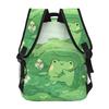 Cute Frog Under Leaf Rain Design Student Backpack School Bag Hiking Travel Daypack for Men Women Fashion Bookbag Shoulder Bags