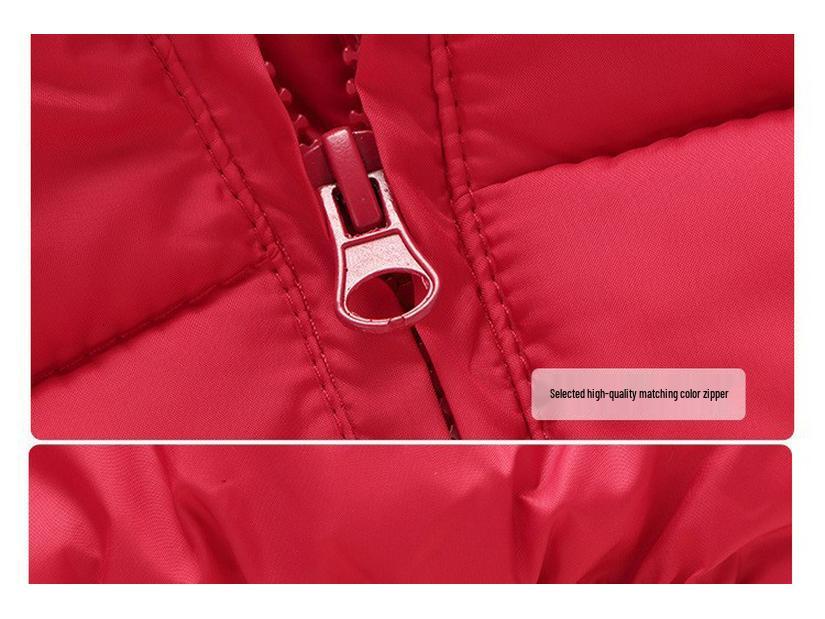 Unisex Kids' Thickened Velvet Hooded Cotton Jacket for Winter