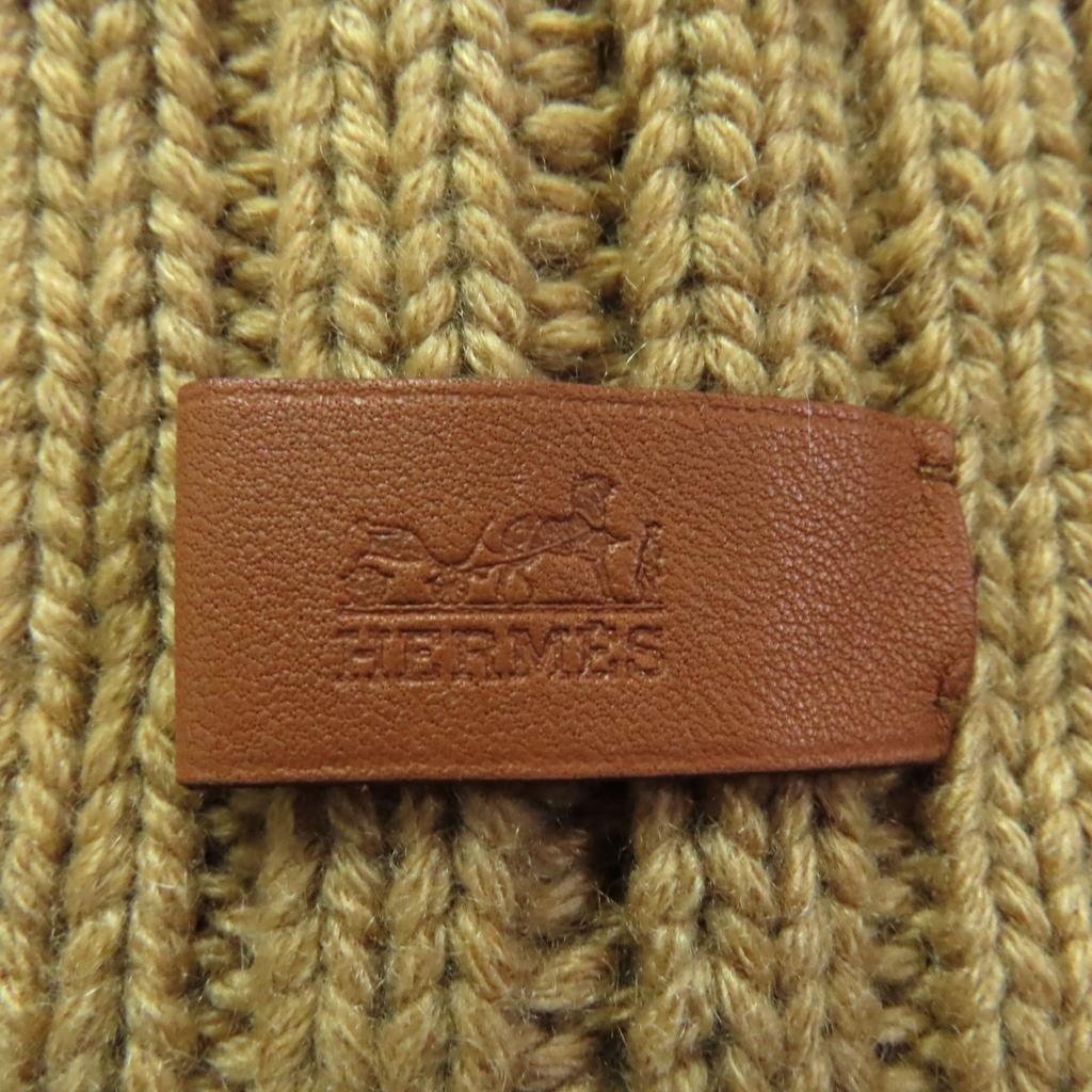Vynikající HERMES Pletená čepice Klikněte zde Béžová kašmírová Dámská S Použitá