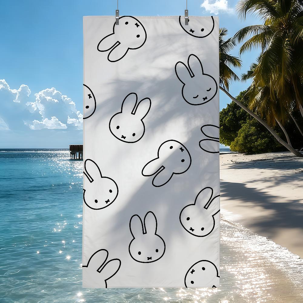 Cartoon Miffy Towel Quick Drying Beach Towels Are Suitable For Swimming Pools Camping Yoga And The Gym