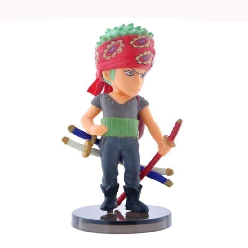 9Pcs One Piece Dolls Decoration Luffy Zoro Sanji Nami Brook Anime Action Figure Cute Toy Q Figural Garage Kits Boy Birthday Gift