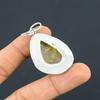 Sterling Silver Pear Golden Rutile Stone Ethnic Daughter Wedding Pendant Jewelry