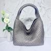 Soft Leather Woven Shoulder Large Bag Large Capacity Child and Mother Bucket Bag Lazy Wind Tote Bag Shopping Travel Handbag