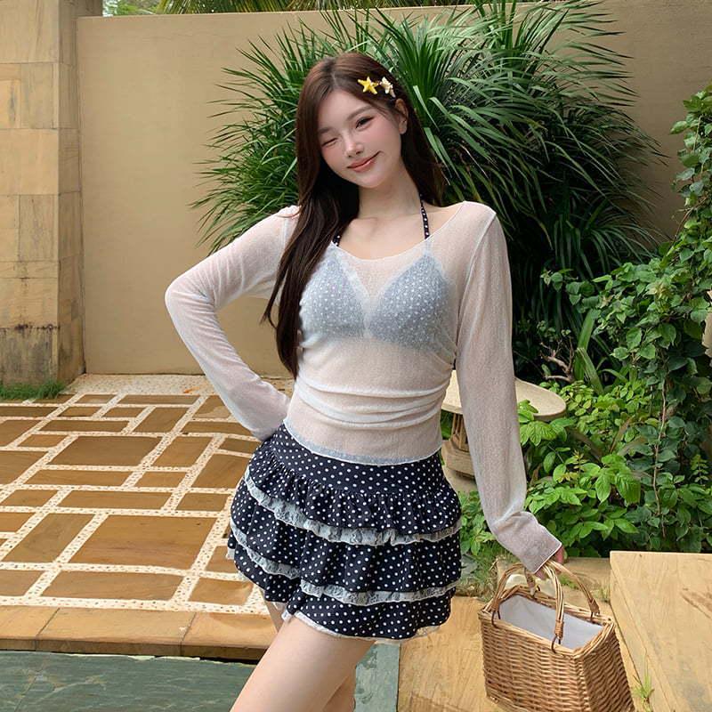 Plus Size Women's Swimsuit: 2025 Three-Piece Bikini Set for Beach or Hot Spring