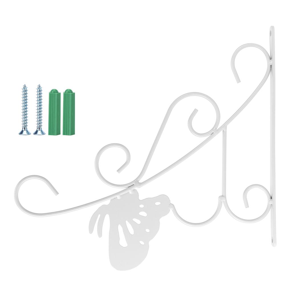 Blumentopf Hängehaken Europäischer Stil Schmiedeeisen Pflanzenaufhänger für Garten Terrasse Balkon Weiß