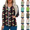 Women Long Sleeve Pattern Pocket Working Stand-up Collar Single-breasted Protective Overalls Cardigan Jacket Top