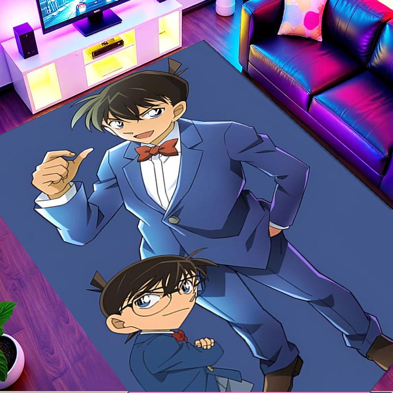 Detective Conan Print Rug, Washable Floor Carpet, For Entryway Dorm Laundry Room Office Study, Home Decor Birthday Christmas Gift