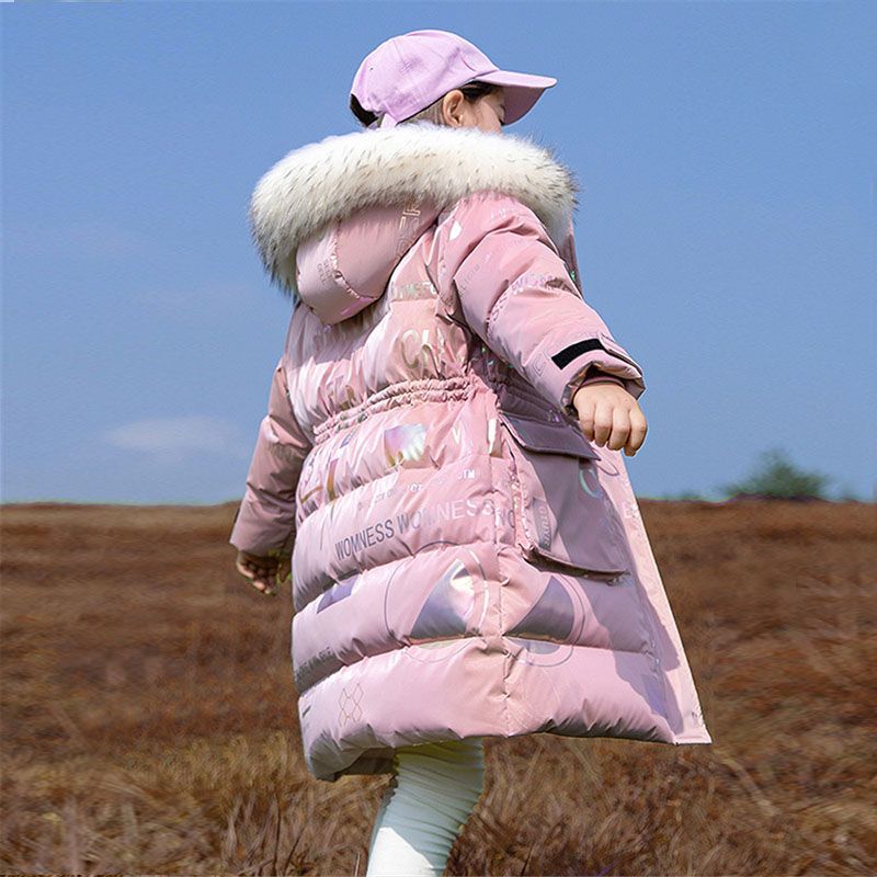 Mid-length Thickened Warm Wash-Free Cotton Padded Coat For Big Girls, Stylish Thermal Outerwear For School Kids