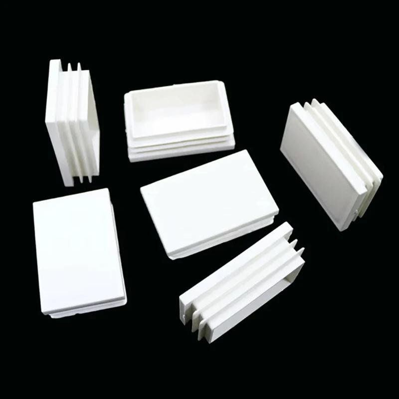 White PP Plastic Table Chair Foot Covers 15*15-100*100mm Square Pipe Plugs Protective Cover Furniture Thickenes Leg Pads