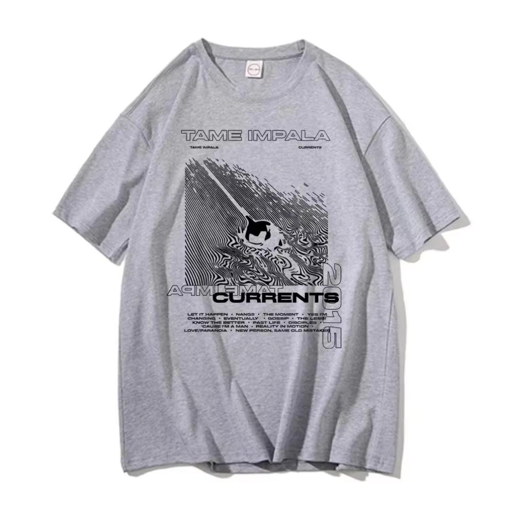 Tame Impala Currents Print Unisex Indie Pop Rock Hip Hop Casual Short Sleeve Streetwear Women And Men T-shirt