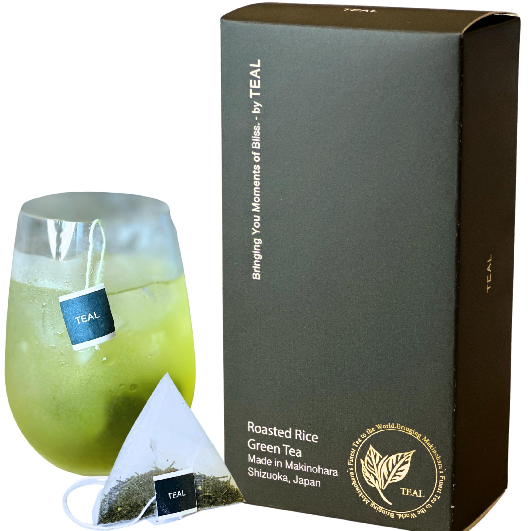 

TEAL Генмайча Зеленый чай в пакетиках 3г × 20 – Премиальный японский жареный чай из коричневого риса из Макинохары, Сидзуока, для холодного или горячего заваривания