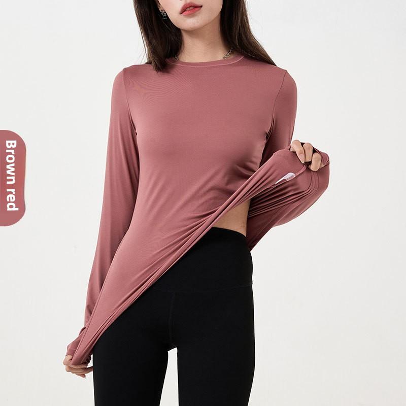 

Женский осенне-зимний облегающий топ для йоги с круглым вырезом XL малиновый