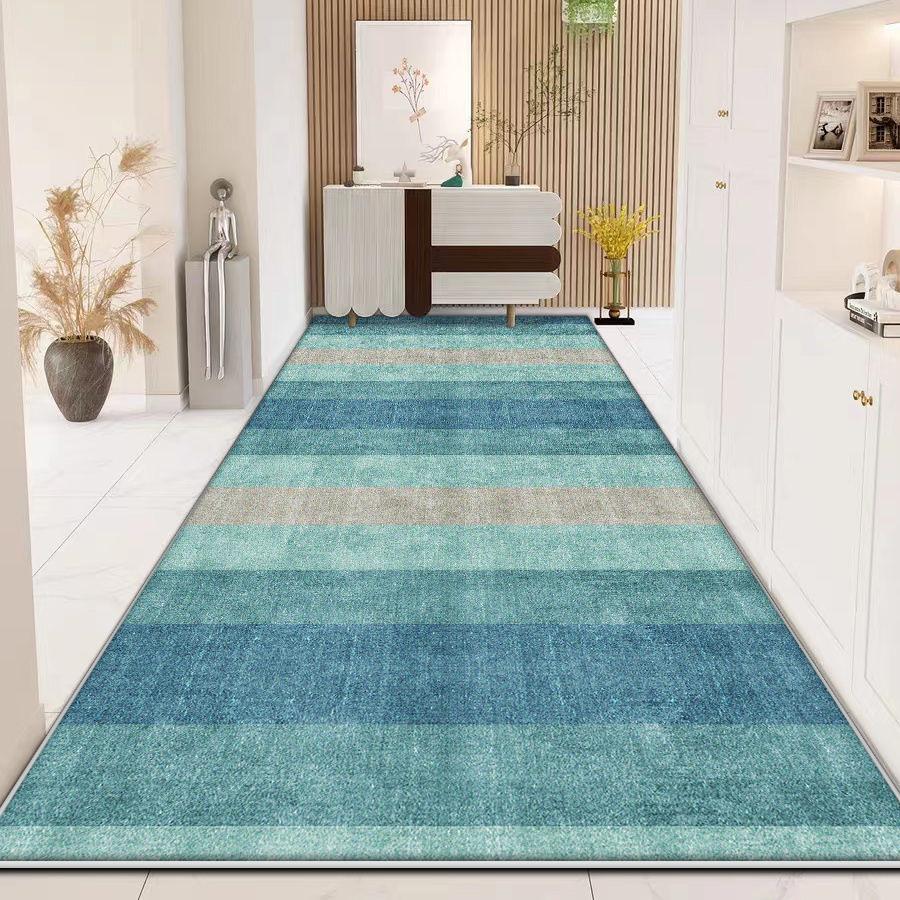 Grey Simple Light Luxury Long Corridor Carpet Runner Senior Decoration Hall Passageway Rugs Stairway Non-slip Floor Mat Washable