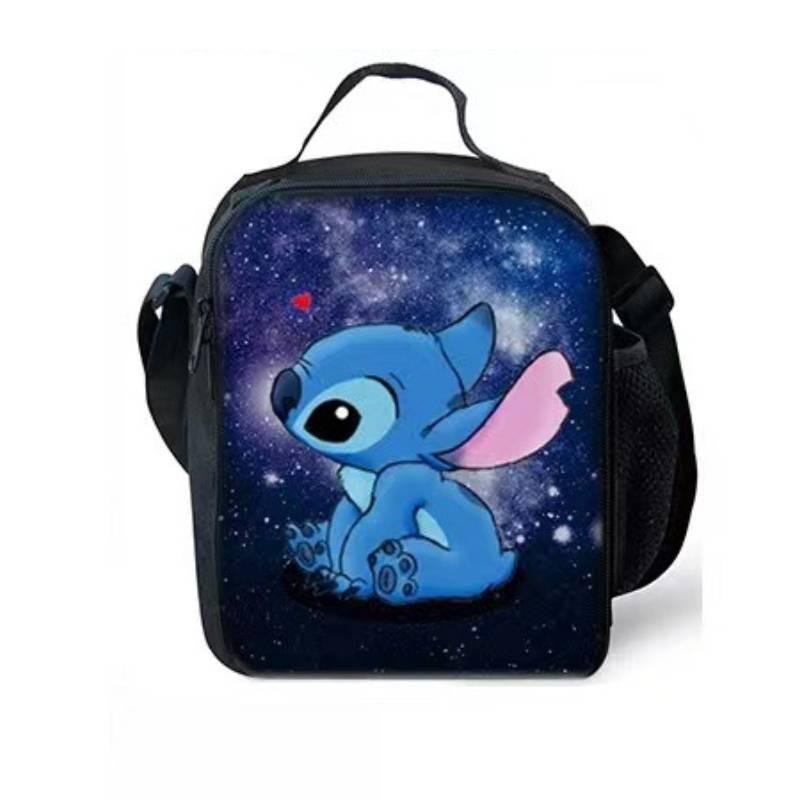 Stitch Lunch Bag With Polyester Material For School Daily Use And Lightweight Carrying