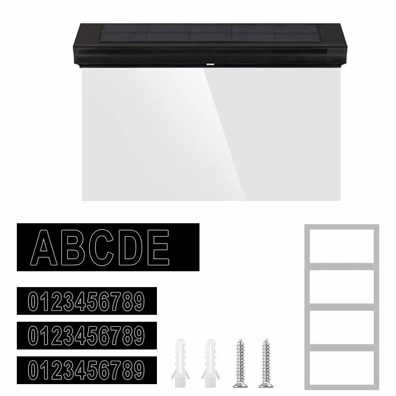 

30-LED Solar Address Sign House Numbers Light with 5 Alphabet+3 Group Number+4-Grid Paper A