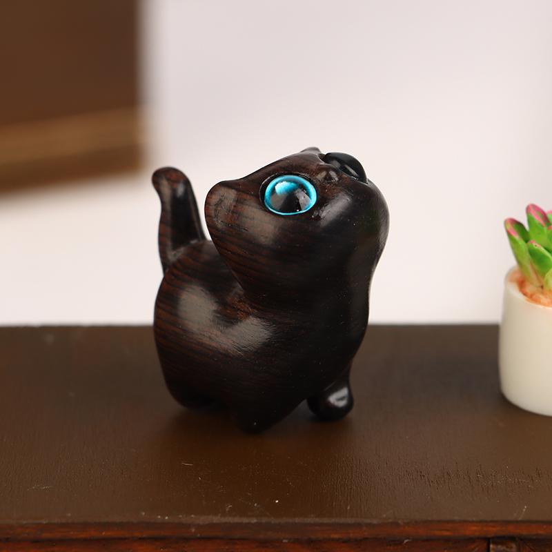 Büyüleyici Ahşap Yavru Kedi Figürini - Ev İçin El Yapımı Kedi Dekoru, Mükemmel Hediye Fikri Kedi Figürini Kedi Aksesuarları