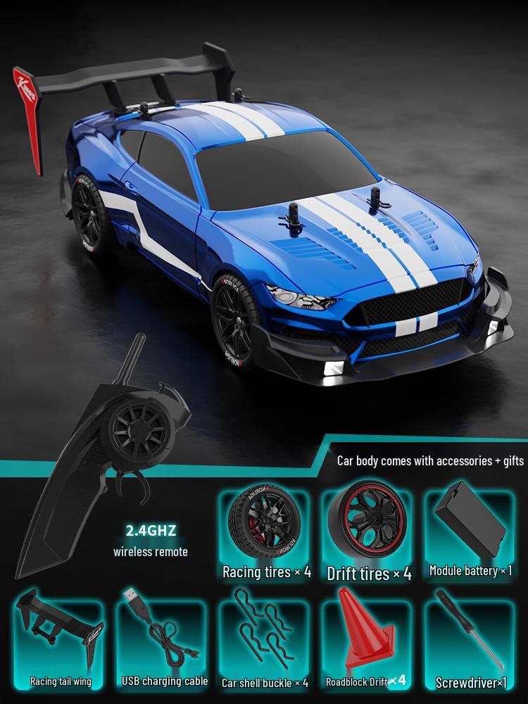 1:14 Scale RC High-Speed Drift GTR Sports Car - 4WD, Lights, Remote Controlled Racing Toy for Boys