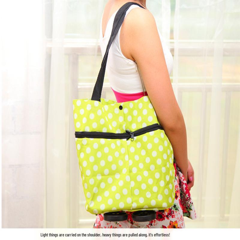 Kompakter faltbarer Einkaufswagen mit Rädern - Leichte tragbare Trolley-Tasche