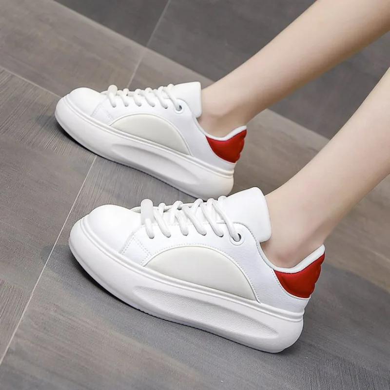 Fashion Women Sneakers Shoes 2024 Fashion Woman-shoes Platform Designer Roses Thick Sole Casual New Summer PU Lace-Up Basic Leisure Rou