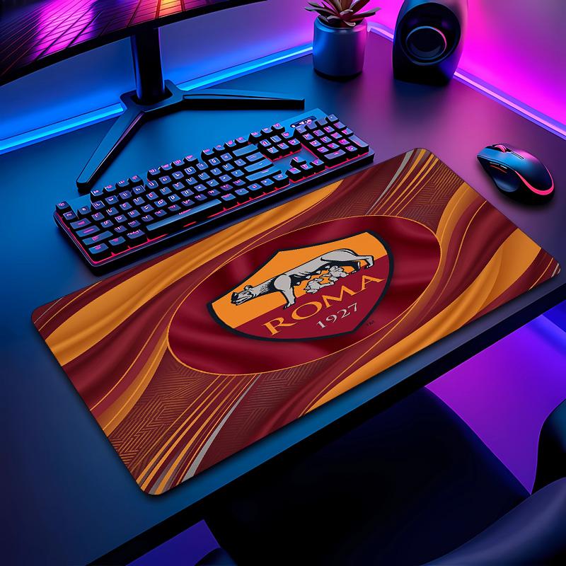 Tappetino per Mouse con Motivo Calcio AS Roma No?Tappetino Mouse da Gioco Antiscivolo con Base in Gomma per Scrivania Ufficio Casa