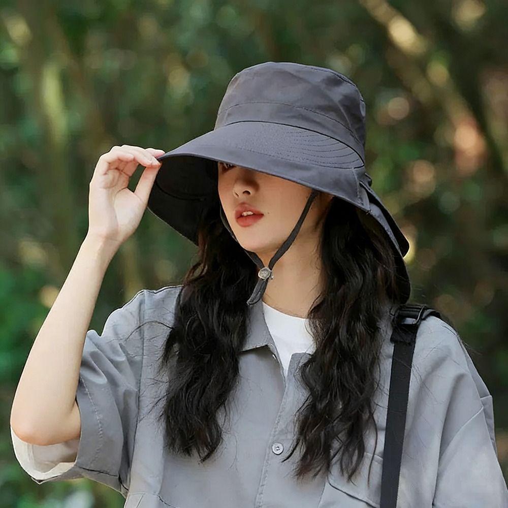 Gifts Adjustable Women's Sun Hat Neck Protection UV Protection Summer Sun Cap Wide-brimmed Outdoor Travel Hiking Hat