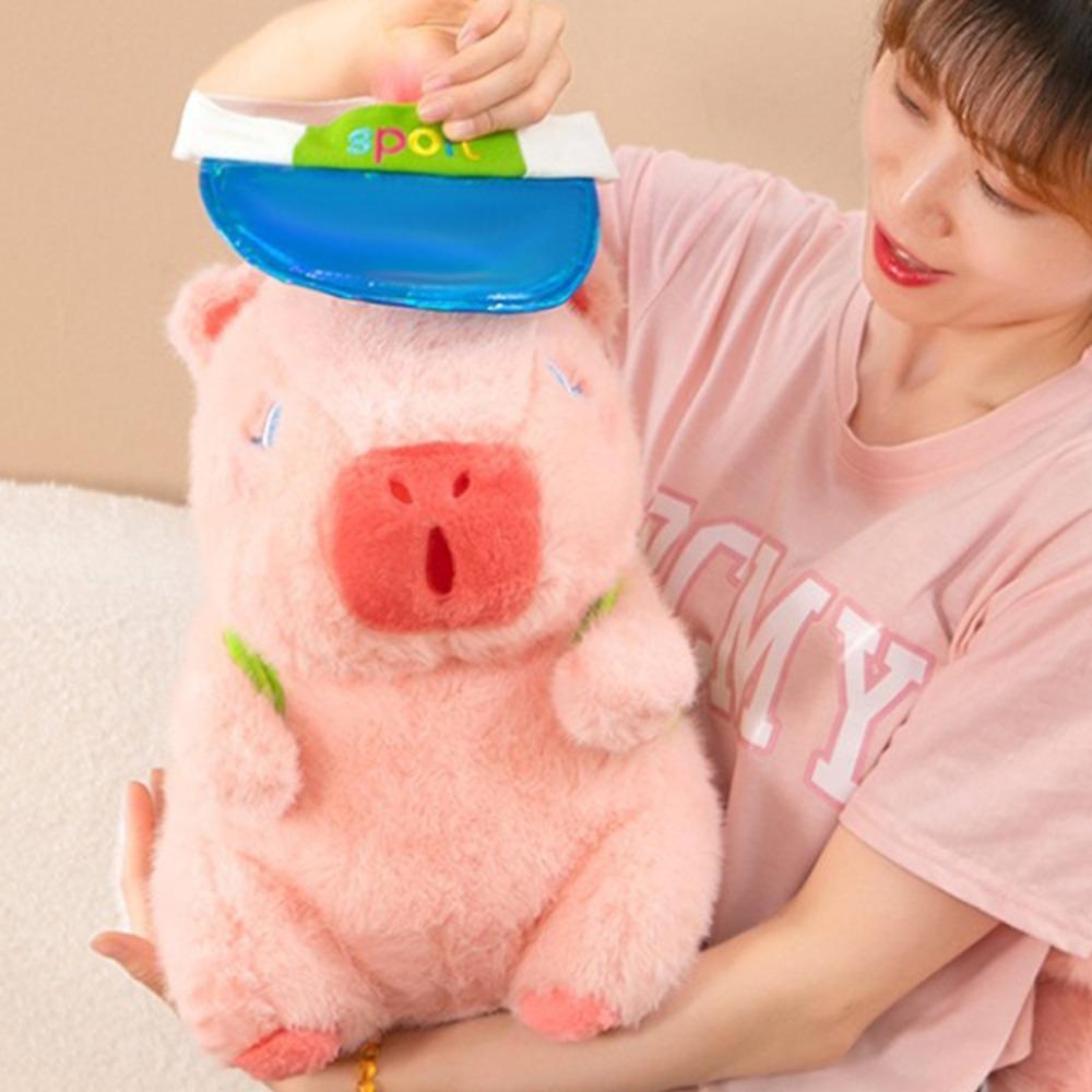 Sports Hat Capybara Plush Toy Cartoon Capibara Fluffty Doll Cute Capybara Plushies  Birthday Gift