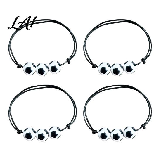 Youth Athlete Jewelry 4 Pcs Sports Balls Braided Rope Bracelets Adjustable String Bracelet Simple Daily Wear Bracelet Handmade Woven Cord Team Gifts