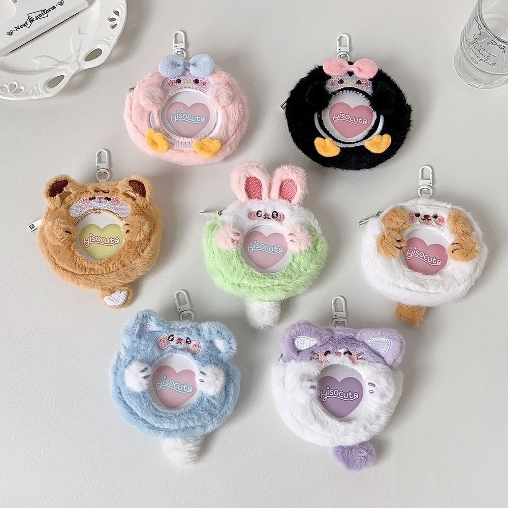 Plush Badge Ita Bag Cartoon Photo Storage Bag Mini Badge Holder Bag  for  Bluetooth Headset