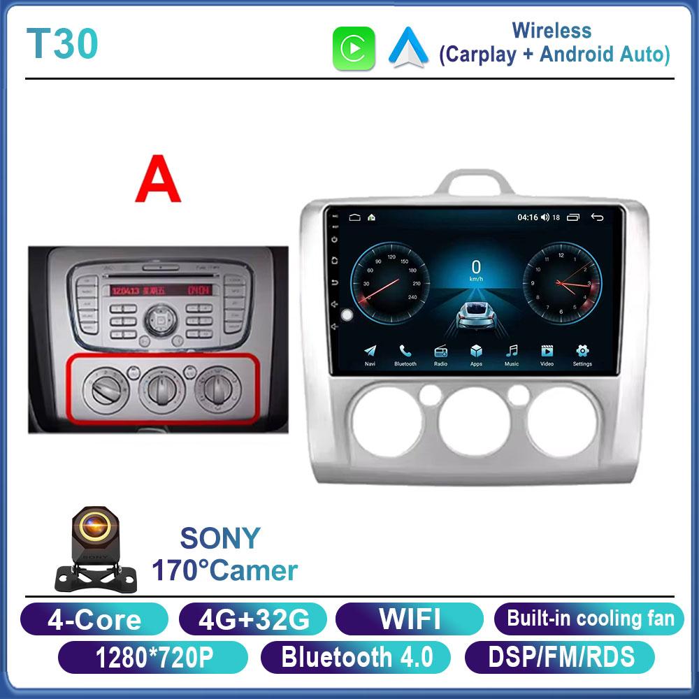 Android 16 For Ford Focus 2 3 Mk2 Mk3 2004 2005 2006 2007 - 2011 Car Radio Navigation Multimedia Player WIFI+4G GPS Carplay Auto