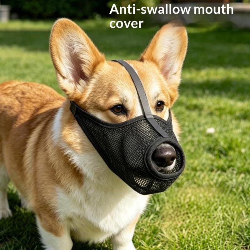 1Pcs Breathable Mesh Dog Muzzle Anti Bite Barking Soft Adjustable Pet Muzzle For Medium Large Dogs Training Walking Outdoor Use