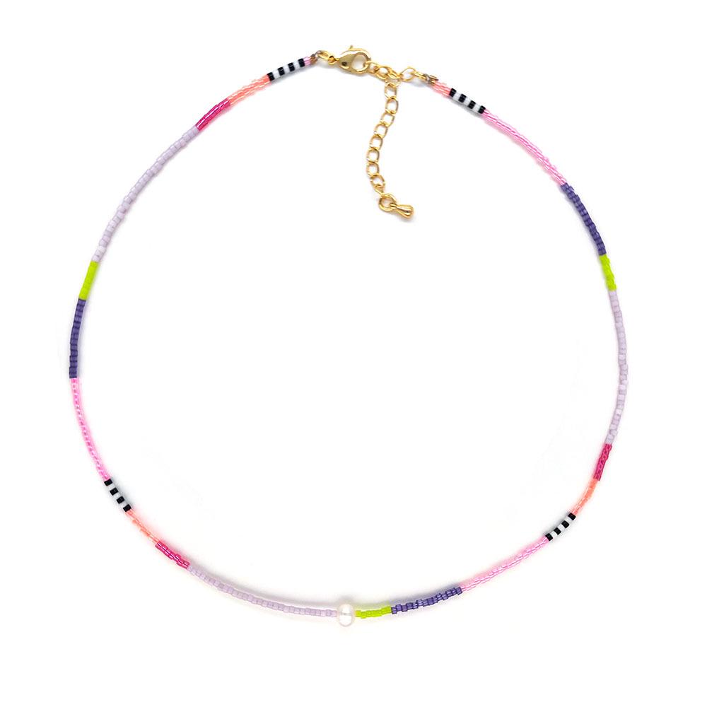 Bohemian Miyuki Seed Bead & Pearl Layered Choker Necklace for Women