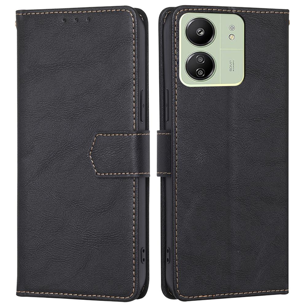 

For Xiaomi Redmi 13C 4G/5G/13R 5G/Poco M6 5G/Poco C65 4G Cell Phone Case RFID Blocking PU Leather Wallet Cover Black