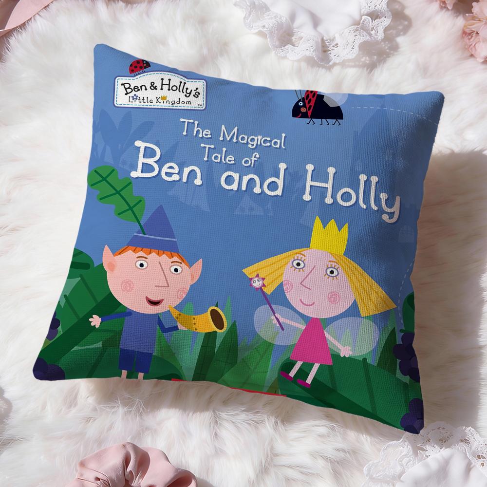 Ben And Holly Little Kingdom Cushion Cover Premium Comfort Reversible Pillow Cove -Two in One Design for Any Room & Car Interior 30cmx30cm