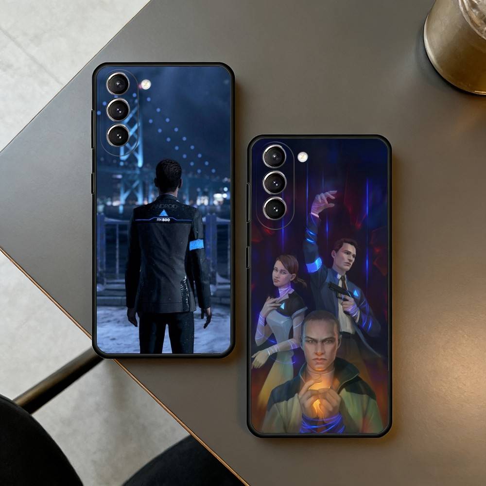 D-Detroit Become-Human Phone Case For Samsung S25,24,23,22,30,21,10,9,Ultra,Plus,Lite,FE,4,5 G Soft Black Case