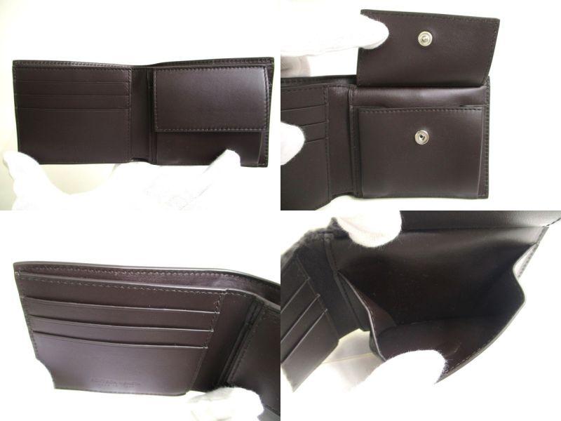 Authentic BOTTEGA VENETA Dark Brown Leather Cassette Bi-Fold Wallet #a314  Refurbished