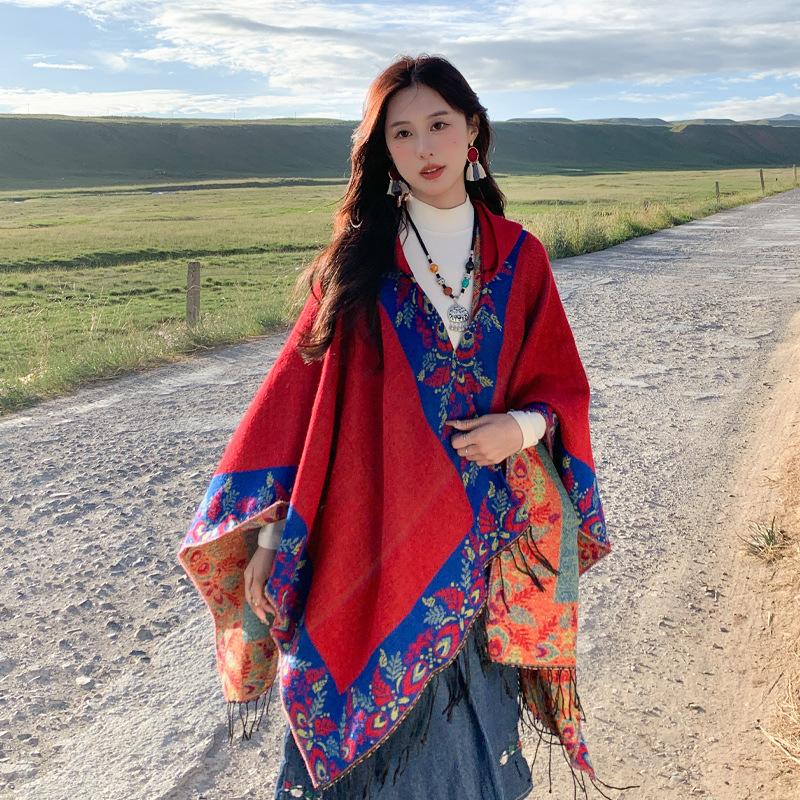 Pele amigável e respirável quente e versátil casa, outono e inverno xale de viagem feminino, capa grossa, cobertor de ar condicionado