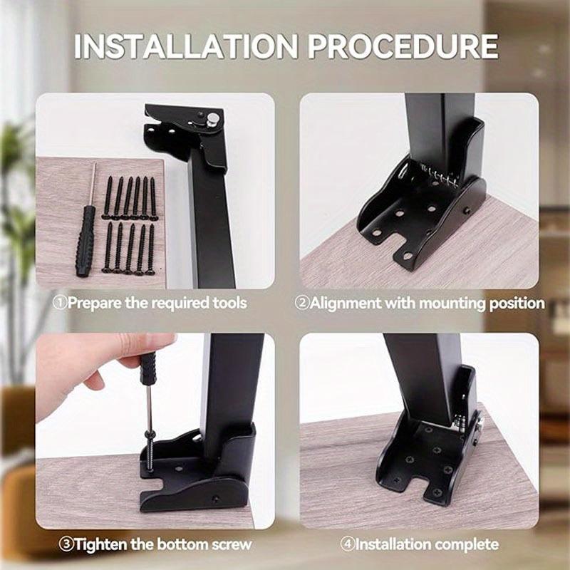 4 peças Pernas de Mesa Dobráveis Metal Pesado Pés de Mesa Cabelo de Vaso Conjunto Pernas de Móveis Dobráveis Pés Pernas de Mesa Dobráveis para Laptop Pés de Mesa de Centro de Substituição